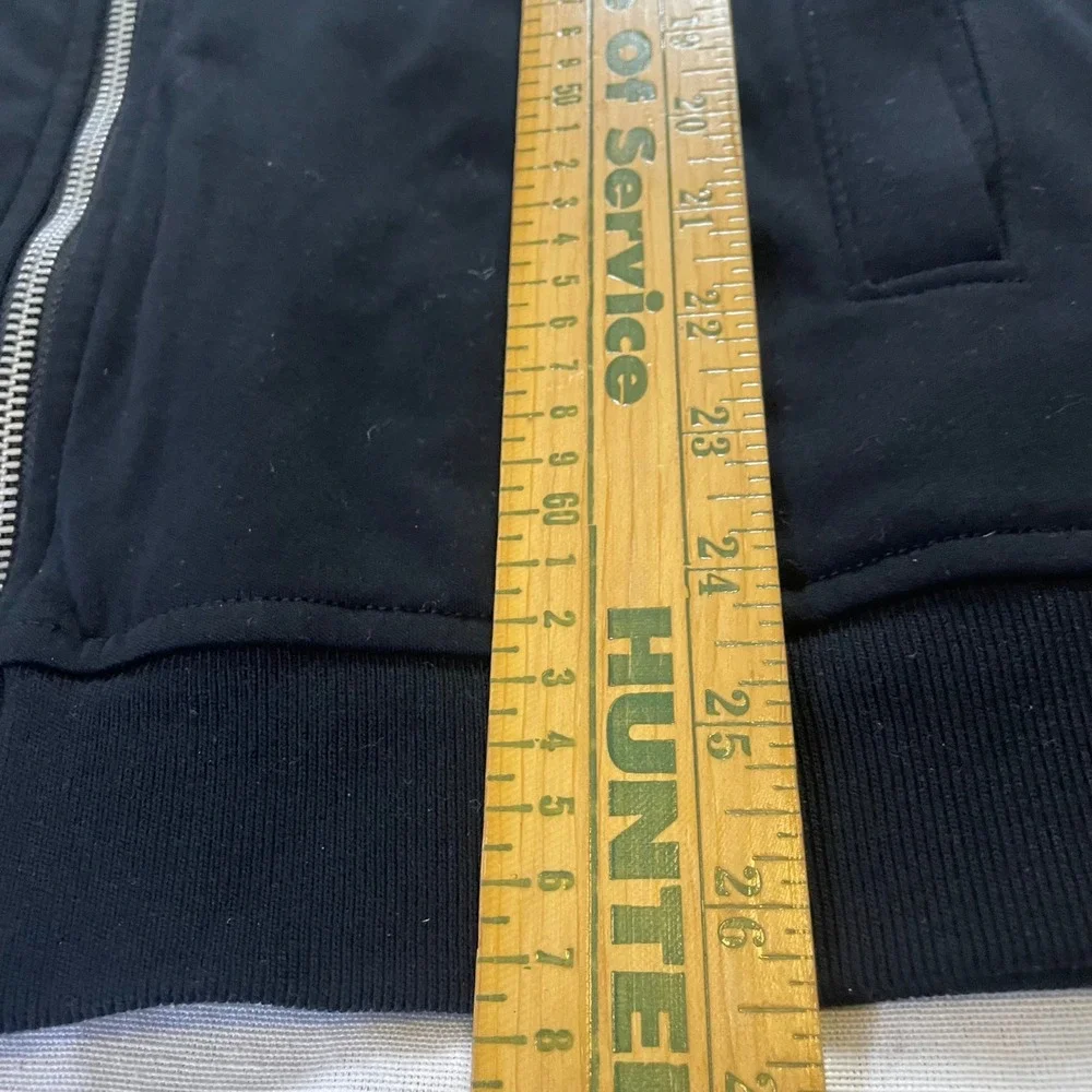 Banana Republic Dress Bomber Men L Black 359702-00 Full Zip Cotton Jacket Ribbed